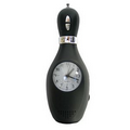 Bowling Pin Shaped Clock w/ Radio (Black)